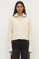Kaia Antique White Wool Zip Sweater