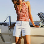 Super Mirage White Light Denim Short