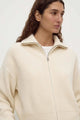 Kaia Antique White Wool Zip Sweater