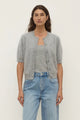 Carina Grey Marle Wool Short Sleeve Cardigan
