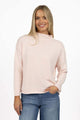 Divine Pink Roll Neck Cotton Jumper