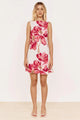 Chloe White Rose Sleeveless Low Back Mini Dress