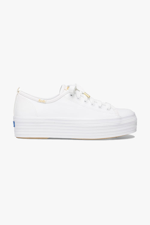 Triple Up White Leather Platform Sneaker ACC Shoes - Sneakers Keds   