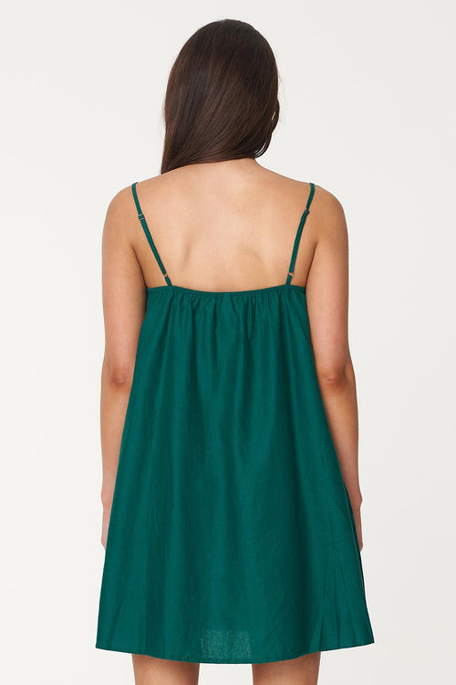 Linin Jewel Green Mini Sundress WW Dress Huffer   