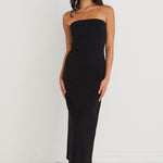 Luca Black Strapless Rib Jersey Maxi Dress WW Dress Love Lulu   