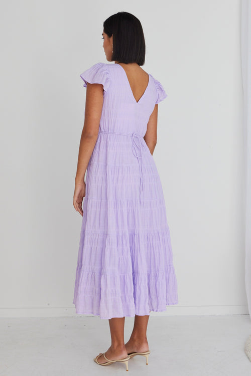 Marley Lilac Sleeveless V Neck Tiered Maxi Dress WW Dress Ivy + Jack   