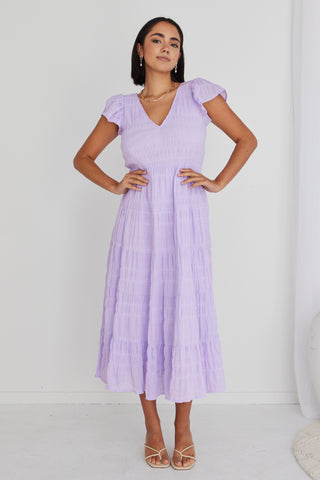 Marley Lilac Sleeveless V Neck Tiered Maxi Dress WW Dress Ivy + Jack   