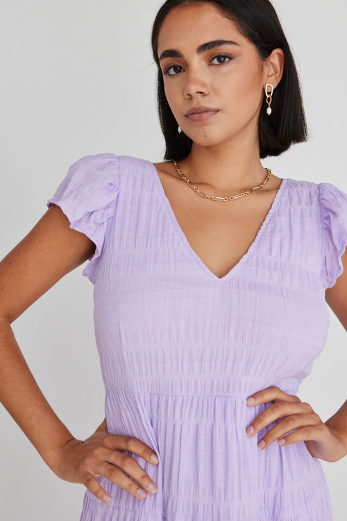 Marley Lilac Sleeveless V Neck Tiered Maxi Dress WW Dress Ivy + Jack   