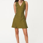 Misa Moss Cupro Shift Dress WW Dress Huffer   