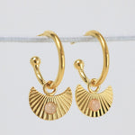 Moon Gazer 18k Gold Plate with Blush Pink Stone Hoop Earring ACC Jewellery Love Lunamei   