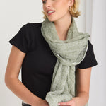 Olive Wool Blend Light Scarf