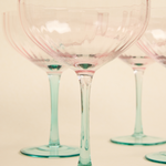 pink green martini glass