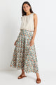 Pisces Peach Lily Tiered Split Front Maxi Skirt