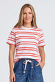 Pure White Red Stripe SS Tee