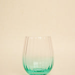 green and pink ripple glass