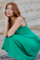 Single Green Cupro Strappy Dress