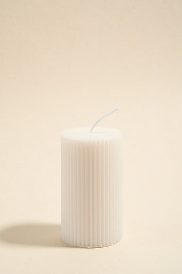 ribbed white candle