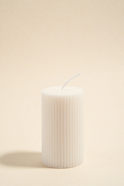 ribbed white candle