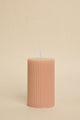 Flat Head Ribbed Column Small Handmade Soy Nude Candle