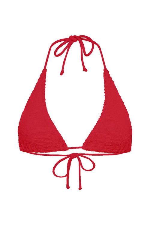 Sofie Red Eco Triangle Bikini Top OS WW Swim Bond Eye   