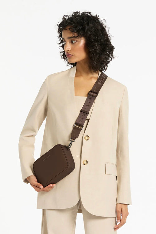 chocolate brown leather bag 