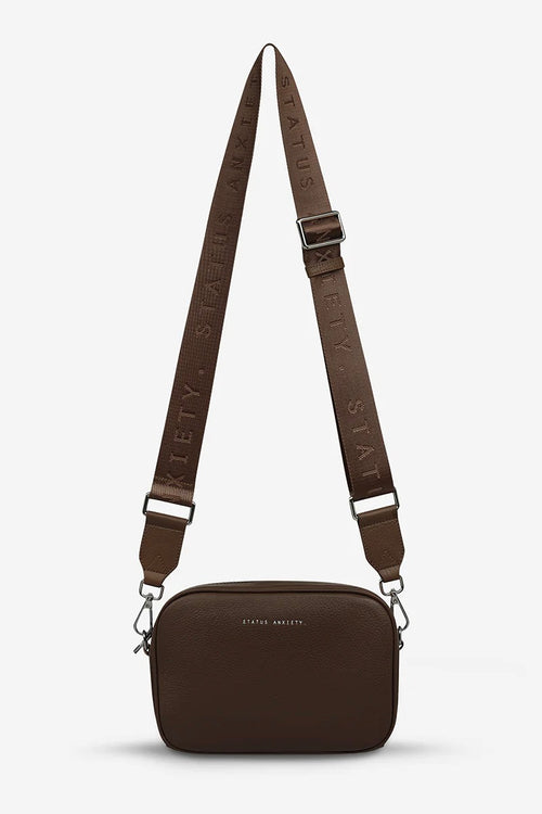 chocolate brown leather bag 