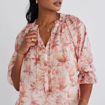 Surety Paradise Floral Button Through SS Blouse