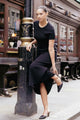 Taken Black Crew Neck SS Knit Dress