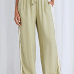 Townie Sage Stripe Side Tape Wide Leg Pants