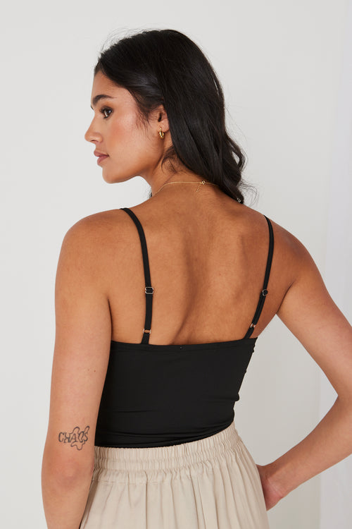 Tribute Black Knit Bralette WW Top Georgia Mae   