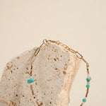 Turquoise Bead Gold Bracelet