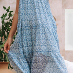 Vacay Blue Print Aries Midi Dress