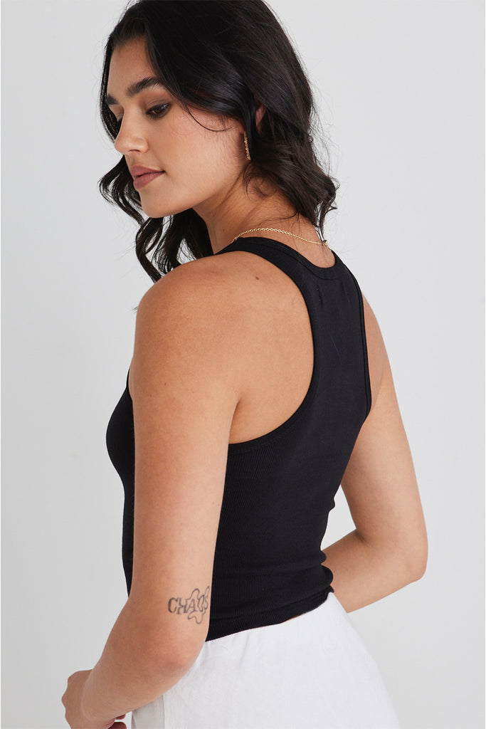 Débardeur Col Monté Victoria's Secret Bombshell Pure Black - Taille LARGE - Neuf Avec étiquettes