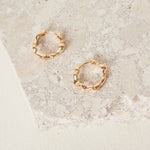 Wavey Hoop Gold Earrings