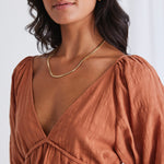 Wilding Terracotta Texture Swing Deep V Top