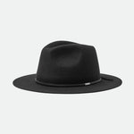 Wesley Washed Black Fedora Wool Felt Hat ACC Hats Brixton   