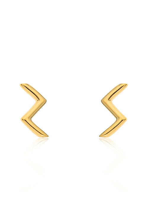 Zig Zag Gold Stud Earring ACC Jewellery Linda Tahija   