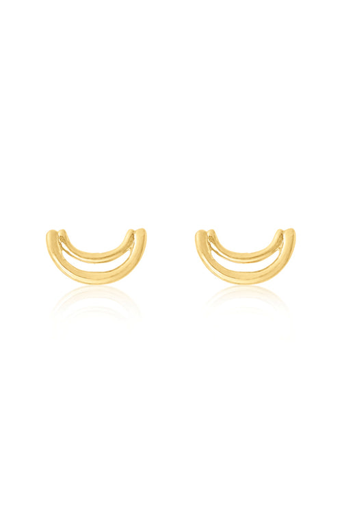 Double Arc Gold Stud Earring ACC Jewellery Linda Tahija   