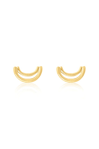 Double Arc Gold Stud Earring ACC Jewellery Linda Tahija   