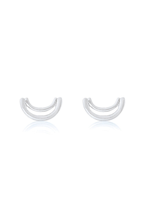 Double Arc Silver Stud Earring ACC Jewellery Linda Tahija   