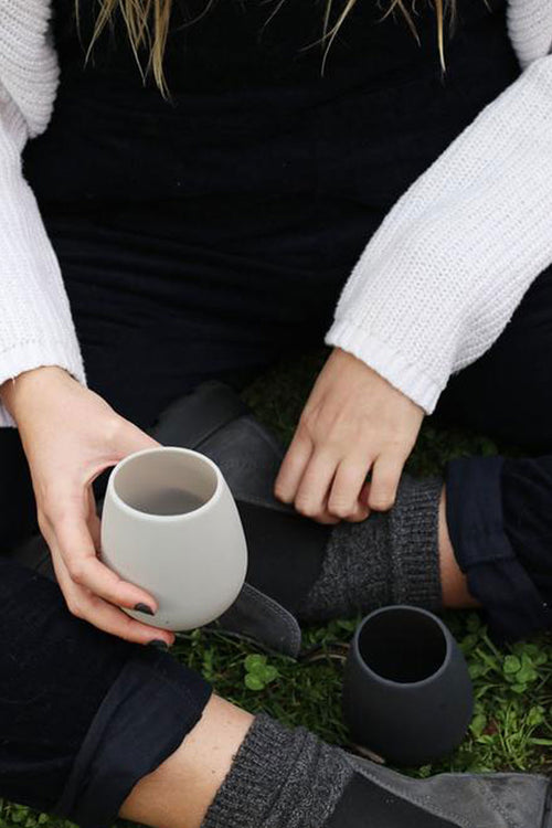 Silicone Stemless Copenhagen Black Grey Glasses Set2 HW Drink Bottles, Coolers, Takeaway Cups Porter Green   