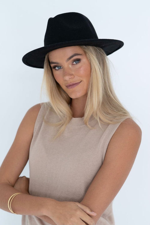 Billie Black Fedora Hat ACC Hats Humidity Lifestyle   