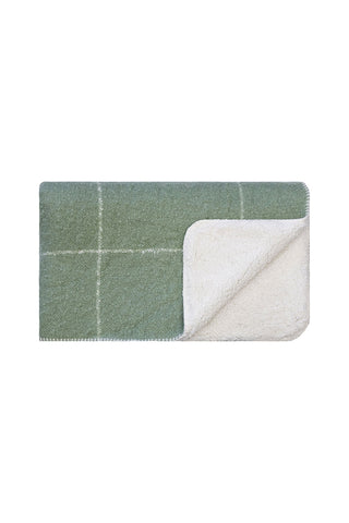 Grid Sherpa Sage Loden Frost 130x170cm Throw HW Throws Kerridge   