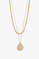 Nomad Double Chain Coin Pendant Necklace Gold