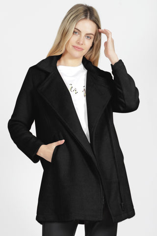 Viv Waterfall Zip Black Jacket WW Jacket Sass   