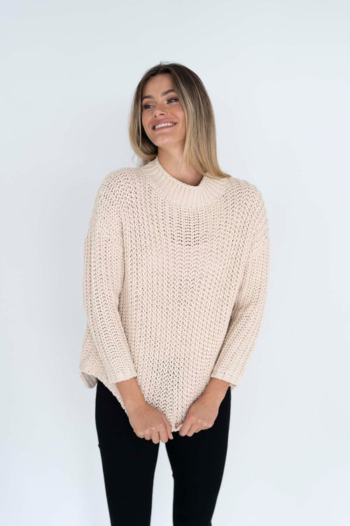 Coco Natural Cable Knit Jumper WW Knitwear Humidity Lifestyle   