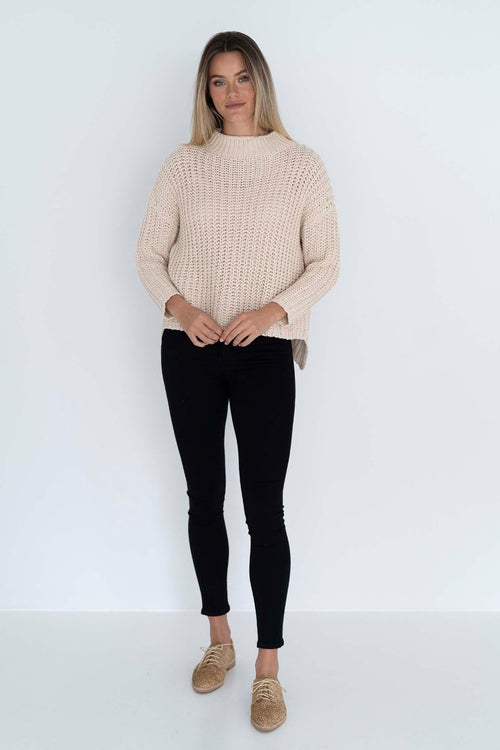 Coco Natural Cable Knit Jumper WW Knitwear Humidity Lifestyle   