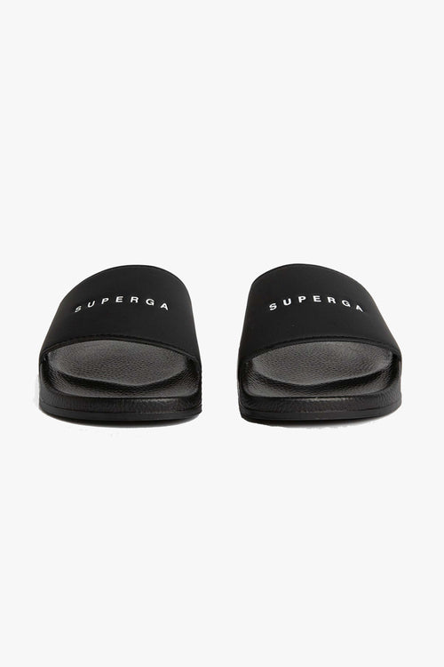 1908 Black Superga Logo Slides ACC Shoes - Slides, Sandals Superga   