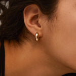 Mine Recycled Chunky Huggie Hoops Gold ACC Jewellery Pilgrim   