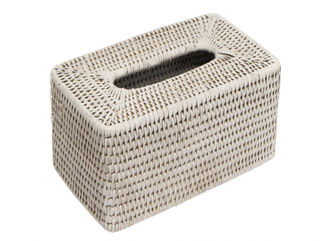 Geneva Rect White Tissue Box 25cmLx14cmWx10cmH HW Storage - Stand, Bottle, Box, Basket, Tray French Country   